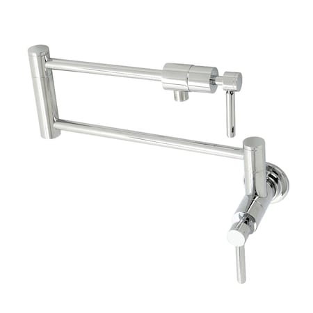 Kingston Brass KS4101DL Concord Wall Mount Pot Filler, Polished Chrome KS4101DL